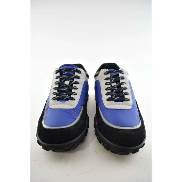 Chanel Mens 18B Black Blue Grey Nylon CC Logo Lace Low Top Trainer Sneaker 43 10 - Picture 5 of 11